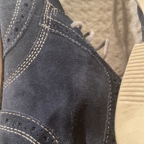 G H Bass Baltimore Blue Suede Oxford Ankle Boot Unisex - Picture 9 of 10